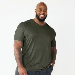 Big & Tall Sonoma Goods For Life® Lush Luxe V-neck Tee Light Gray Space Dye -Sonoma Goods For Life shop unnamed file 10027