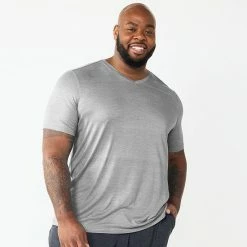 Big & Tall Sonoma Goods For Life® Lush Luxe V-neck Tee Light Gray Space Dye -Sonoma Goods For Life shop unnamed file 10029