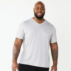 Big & Tall Sonoma Goods For Life® Lush Luxe V-neck Tee Light Gray Space Dye -Sonoma Goods For Life shop unnamed file 10031