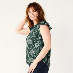 Women's Sonoma Goods For Life® Print Flutter-Sleeve Swing Top Red Floral -Sonoma Goods For Life shop unnamed file 10053