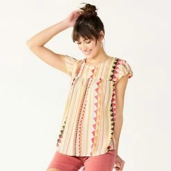 Women's Sonoma Goods For Life® Print Flutter-Sleeve Swing Top Red Floral -Sonoma Goods For Life shop unnamed file 10057