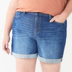 Plus Size Sonoma Goods For Life® Highrise Curvy Denim Shorts Donna
