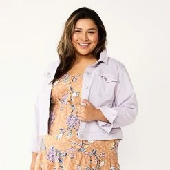 Plus Size Sonoma Goods For Life® Premium Over-Dyed Jacket April Lavender