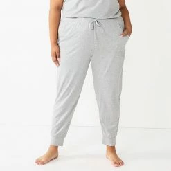 Plus Size Sonoma Goods For Life® Essential Banded Bottom Pajama Pants Coral Animal