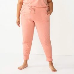 Plus Size Sonoma Goods For Life® Essential Banded Bottom Pajama Pants Coral Animal -Sonoma Goods For Life shop unnamed file 10222