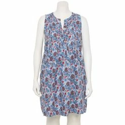 Plus Size Sonoma Goods For Life® Pintuck Linen-Blend Dress Blue Happy Stripe -Sonoma Goods For Life shop unnamed file 10322