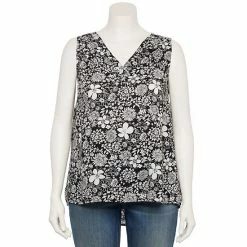 Plus Size Sonoma Goods For Life® V-Neck Tank Black -Sonoma Goods For Life shop unnamed file 10429