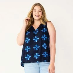 Plus Size Sonoma Goods For Life® V-Neck Tank Black -Sonoma Goods For Life shop unnamed file 10430