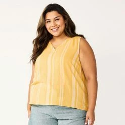 Plus Size Sonoma Goods For Life® V-Neck Tank Black -Sonoma Goods For Life shop unnamed file 10431