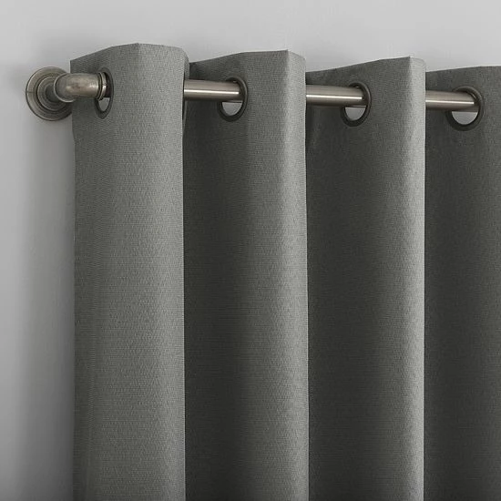 Sonoma Goods For Life® Recycled Polyester Strie Texture 100% Blackout Grommet Window Curtain Aqua 4 Sonoma Goods For Life® Recycled Polyester Strie Texture 100% Blackout Grommet Window Curtain Aqua - Image 2