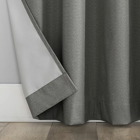 Sonoma Goods For Life® Recycled Polyester Strie Texture 100% Blackout Grommet Window Curtain Aqua 5 Sonoma Goods For Life® Recycled Polyester Strie Texture 100% Blackout Grommet Window Curtain Aqua - Image 3