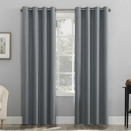 Sonoma Goods For Life® Recycled Polyester Strie Texture 100% Blackout Grommet Window Curtain Aqua 8 Sonoma Goods For Life® Recycled Polyester Strie Texture 100% Blackout Grommet Window Curtain Aqua - Image 6