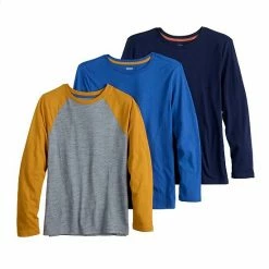 Kids 8-20 Sonoma Goods For Life 3-Pack Long Sleeve Tees Blue Gray Gold Navy -Sonoma Goods For Life shop unnamed file 10472
