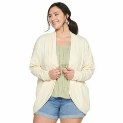Plus Size Sonoma Goods For Life® Lightweight Cocoon Cardigan Olive -Sonoma Goods For Life shop unnamed file 10493