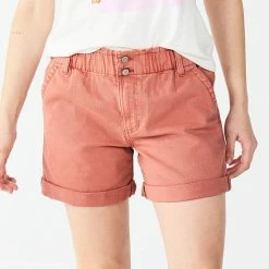 Women's Sonoma Goods For Life® Paperbag Waist Denim Shorts Muted Mauve -Sonoma Goods For Life shop unnamed file 10511