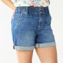 Women's Sonoma Goods For Life® Paperbag Waist Denim Shorts Muted Mauve -Sonoma Goods For Life shop unnamed file 10513