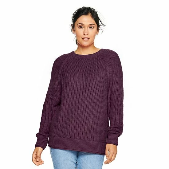 Women's Sonoma Goods For Life® All Over Stitch Crewneck Sweater Mauve 16 Women's Sonoma Goods For Life® All Over Stitch Crewneck Sweater Mauve - Image 14