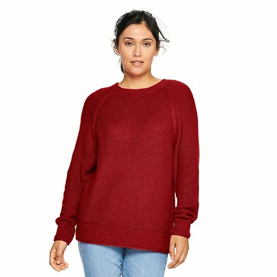 Women's Sonoma Goods For Life® All Over Stitch Crewneck Sweater Mauve 19 Women's Sonoma Goods For Life® All Over Stitch Crewneck Sweater Mauve - Image 17