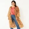 Plus Size Sonoma Goods For Life® Ruffled Tiered Floral Duster Cardigan Blue Floral