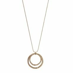 Sonoma Goods For Life® Hammered Gold Tone Long Orbital Pendant Necklace
