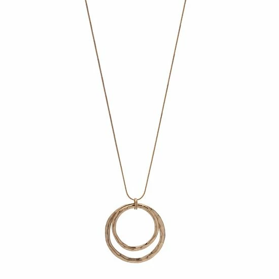 Sonoma Goods For Life® Hammered Gold Tone Long Orbital Pendant Necklace 3 Sonoma Goods For Life® Hammered Gold Tone Long Orbital Pendant Necklace