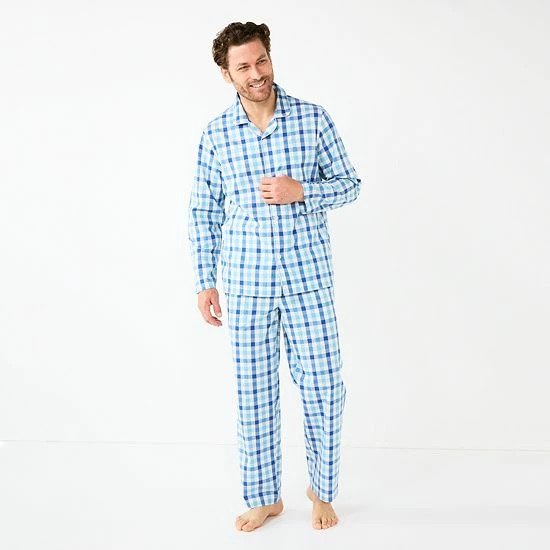 Men's Sonoma Goods For Life® Brushed Poplin Pajama Set White Fashion Plaid 6 Men's Sonoma Goods For Life® Brushed Poplin Pajama Set White Fashion Plaid - Image 4