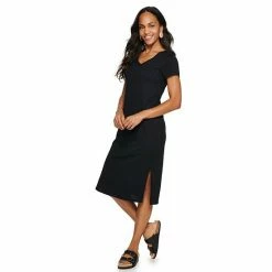 Women's Sonoma Goods For Life® Knit Midi T-Shirt Dress Black -Sonoma Goods For Life shop unnamed file 10600