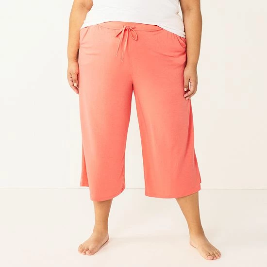 Plus Size Sonoma Goods For Life® Truly Soft Wide-Leg Cropped Pajama Pants Iconic Grey 3 Plus Size Sonoma Goods For Life® Truly Soft Wide-Leg Cropped Pajama Pants Iconic Grey