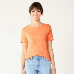 Women's Tall Sonoma Goods For Life® Essential Crewneck Tee Peach Texture -Sonoma Goods For Life shop unnamed file 10638