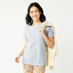 Women's Tall Sonoma Goods For Life® Essential Crewneck Tee Peach Texture -Sonoma Goods For Life shop unnamed file 10651