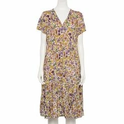 Petite Sonoma Goods For Life® Button Front Tiered Midi Dress Pink Floral