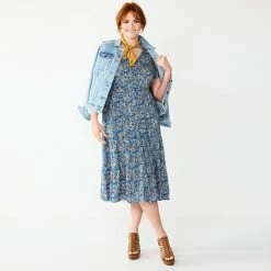 Petite Sonoma Goods For Life® Button Front Tiered Midi Dress Pink Floral 10 Petite Sonoma Goods For Life® Button Front Tiered Midi Dress Pink Floral -Sonoma Goods For Life shop unnamed file 10682