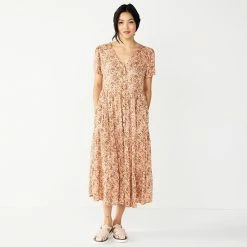 Petite Sonoma Goods For Life® Button Front Tiered Midi Dress Pink Floral 11 Petite Sonoma Goods For Life® Button Front Tiered Midi Dress Pink Floral -Sonoma Goods For Life shop unnamed file 10683