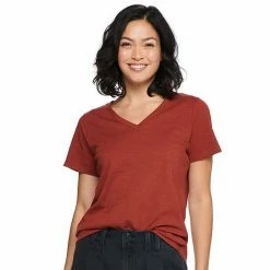 Women's Tall Sonoma Goods For Life® Everyday V-Neck Tee Puebla Brown -Sonoma Goods For Life shop unnamed file 10700