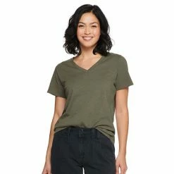Women's Tall Sonoma Goods For Life® Everyday V-Neck Tee Puebla Brown -Sonoma Goods For Life shop unnamed file 10704