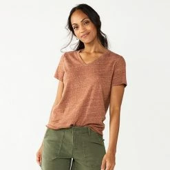 Women's Tall Sonoma Goods For Life® Everyday V-Neck Tee Puebla Brown -Sonoma Goods For Life shop unnamed file 10706