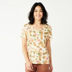 Women's Tall Sonoma Goods For Life® Everyday V-Neck Tee Puebla Brown -Sonoma Goods For Life shop unnamed file 10707