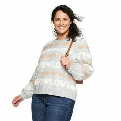 Plus Size Sonoma Goods For Life® X Lauren Lane "Love" Sweater Heather Gray -Sonoma Goods For Life shop unnamed file 10721