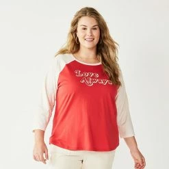 Plus Size Sonoma Goods For Life® Three Quarter Sleeve Baseball Graphic Tee Red Love Always 17 Plus Size Sonoma Goods For Life® Three Quarter Sleeve Baseball Graphic Tee Red Love Always -Sonoma Goods For Life shop unnamed file 10727