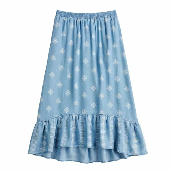 Women's Sonoma Goods For Life® X Lauren Lane Pull-On Tiered Skirt Chambray Discharge 4 Women's Sonoma Goods For Life® X Lauren Lane Pull-On Tiered Skirt Chambray Discharge - Image 2