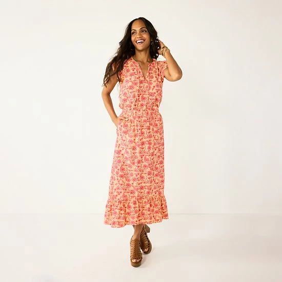 Women's Sonoma Goods For Life® X Lauren Lane Pull-On Tiered Skirt Chambray Discharge 6 Women's Sonoma Goods For Life® X Lauren Lane Pull-On Tiered Skirt Chambray Discharge - Image 4