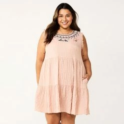 Plus Size Sonoma Goods For Life® Puckered Tiered Dress Aqua 12 Plus Size Sonoma Goods For Life® Puckered Tiered Dress Aqua -Sonoma Goods For Life shop unnamed file 10881