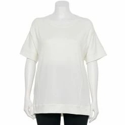 Plus Size Sonoma Goods For Life® Supersoft Short Sleeve Tunic Peach Glaze