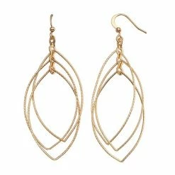 Sonoma Goods For Life™ Nickel Free Triple Marquise Drop Earrings Rose Gold Tone