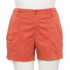Plus Size Sonoma Goods For Life® High-Waisted Comfort Utility Shorts Coral -Sonoma Goods For Life shop unnamed file 10999
