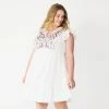Plus Size Sonoma Goods For Life® Embroidered Flounce-Hem Dress White -Sonoma Goods For Life shop unnamed file 11038
