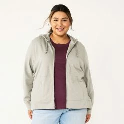 Plus Size Sonoma Goods For Life® Zip Hoodie Sweatshirt Pitch Black