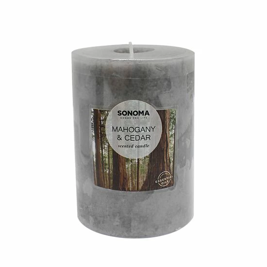 Sonoma Goods For Life® 3" X 4" Mahogany & Cedar Pillar Candle 3 Sonoma Goods For Life® 3" X 4" Mahogany & Cedar Pillar Candle