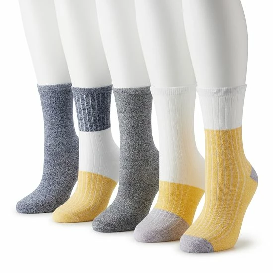 Sonoma Goods For Life® 5 Pack Colorblocks Crew Socks 3 Sonoma Goods For Life® 5 Pack Colorblocks Crew Socks