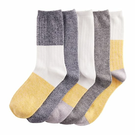 Sonoma Goods For Life® 5 Pack Colorblocks Crew Socks 4 Sonoma Goods For Life® 5 Pack Colorblocks Crew Socks - Image 2